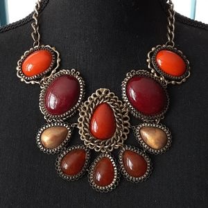 Lucia Bronze Stone Statement Necklace